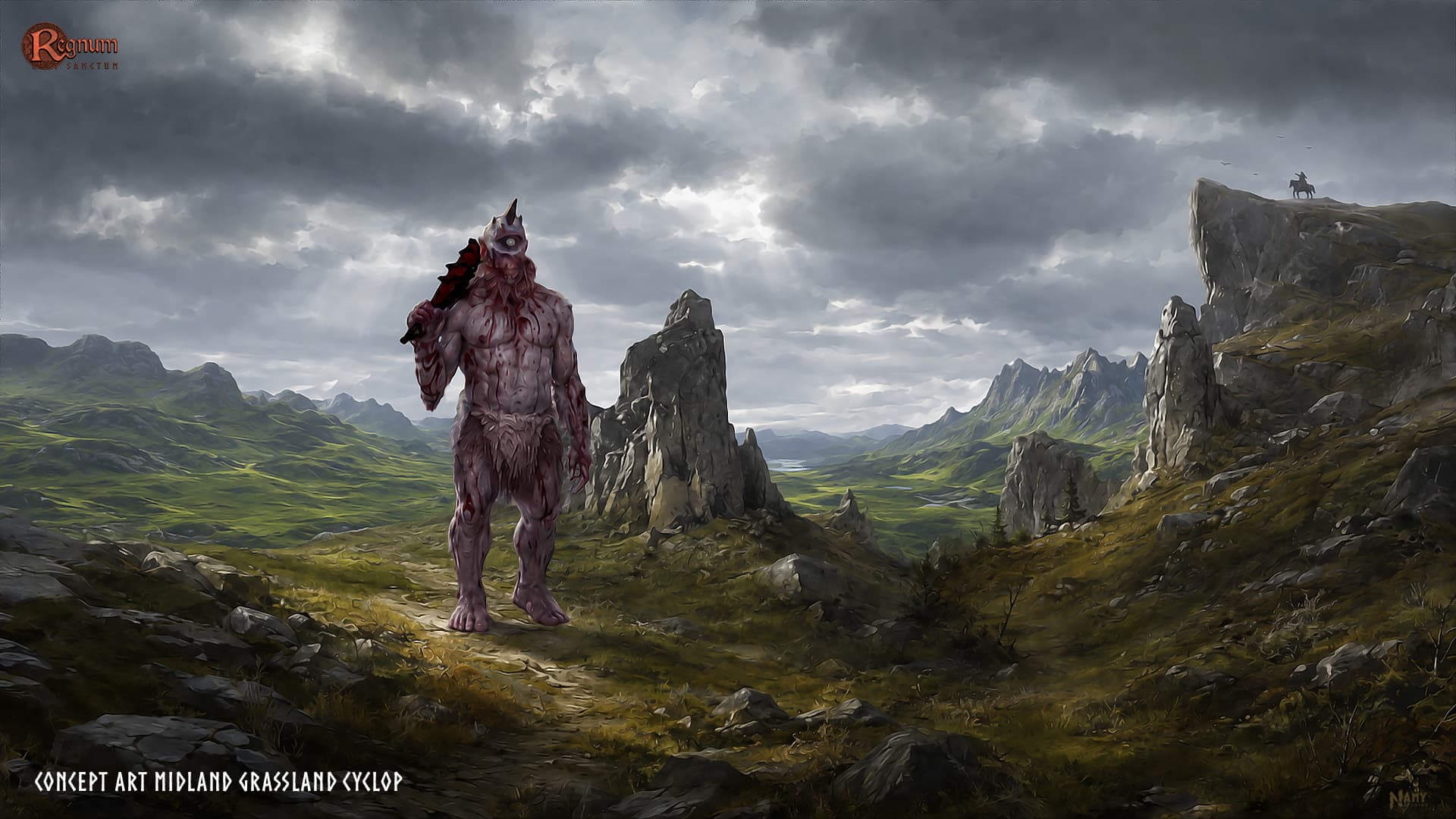 Regnum Last Sanctum Midland Grassland Cyclop concept art