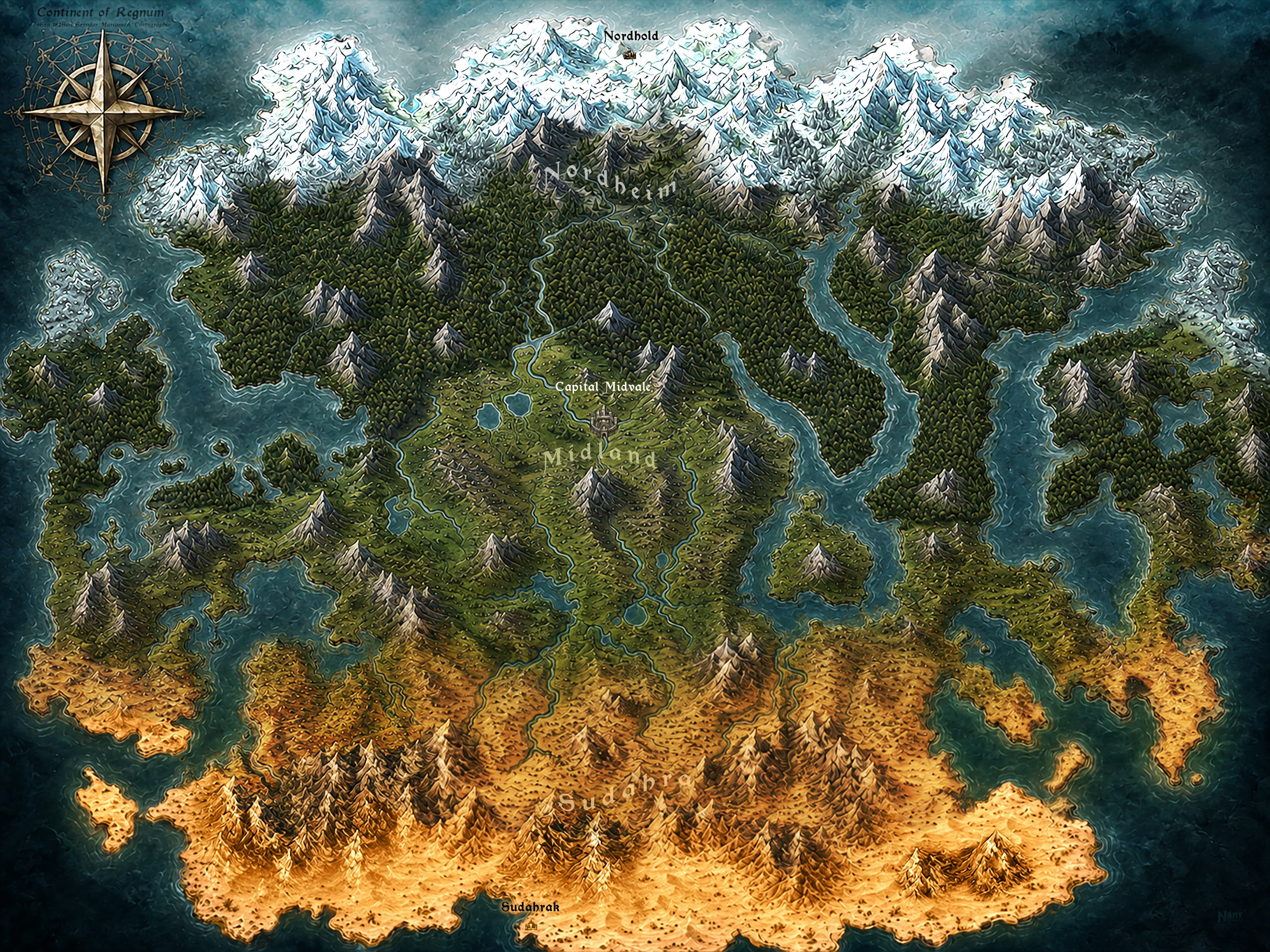 Regnum Last Sanctum World Map colored